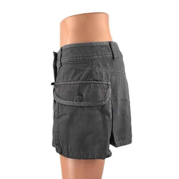 NEW Garage Women's Gray Mid Waist Utility Cargo Denim Jean Skirt Skort Size S - Picture 3 of 6